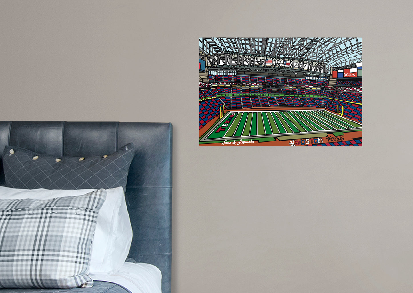 Dream Big Art:  Texans Stadium Mural        - Officially Licensed Juan de Lascurain Removable Wall   Adhesive Decal