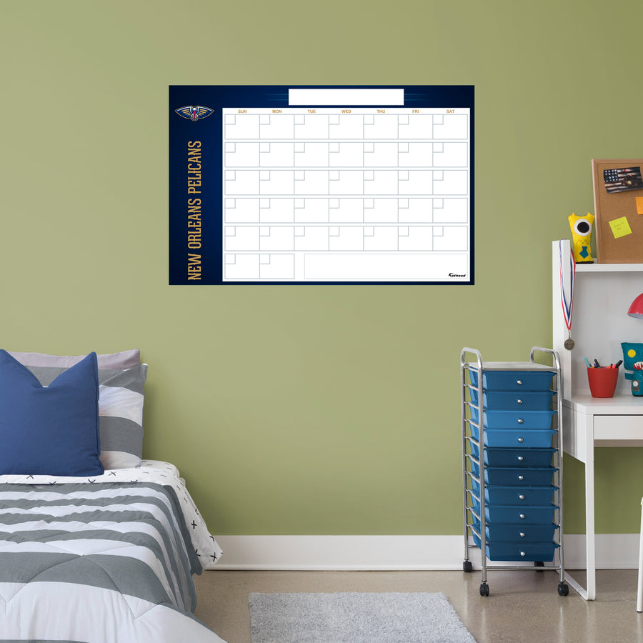 New Orleans Pelicans - Dry Erase Calendar - Official NBA - Reusable Vinyl Wall Decal