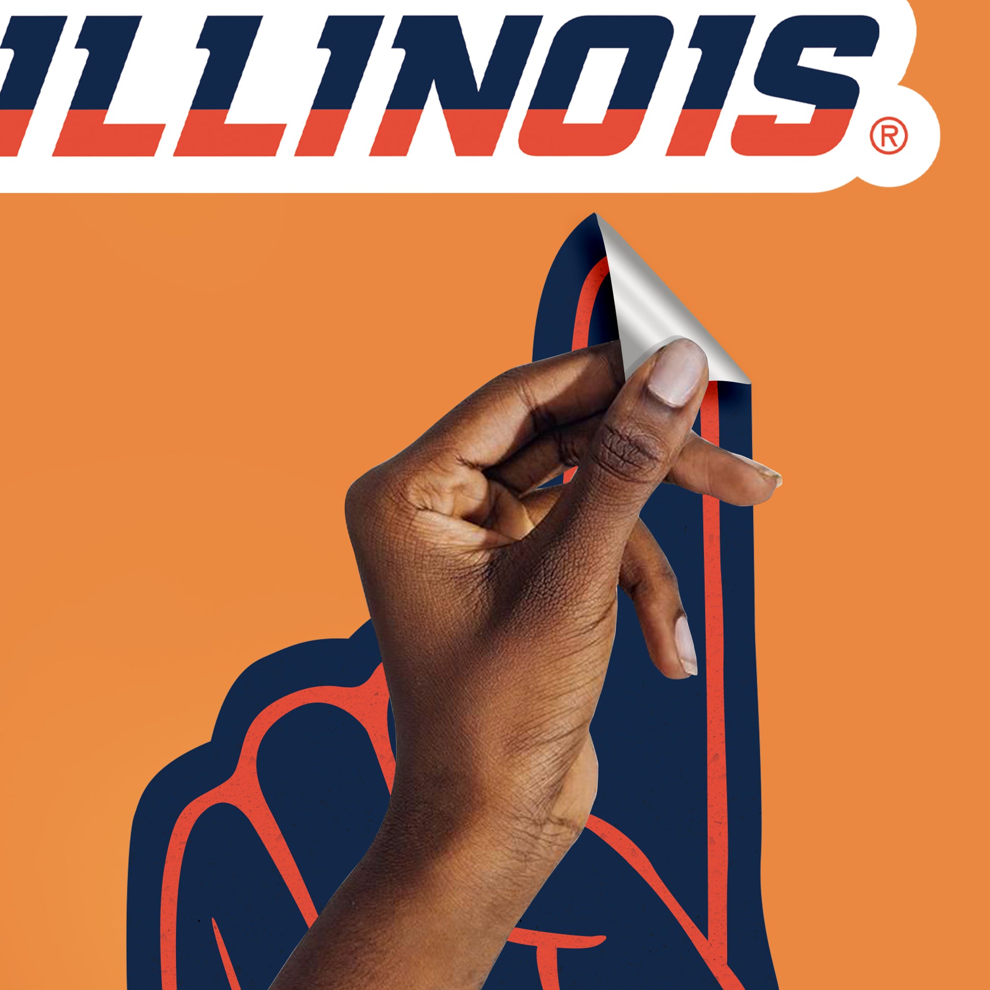 Illinois Fighting Illini 4-Inch Round Football Vinyl Decal 