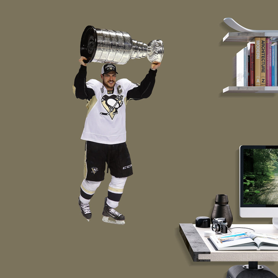 Sidney Crosby - RealBig Stanley Cup Hoist Collection - Official NHL - Pittsburgh Penguins - Reusable Vinyl Wall Decals