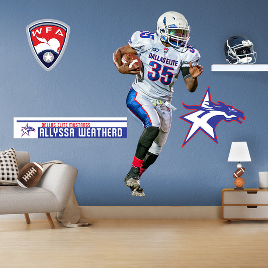 Dallas Elite Mustangs: Allyssa Weatherd 2022        - Officially Licensed WFA Removable     Adhesive Decal