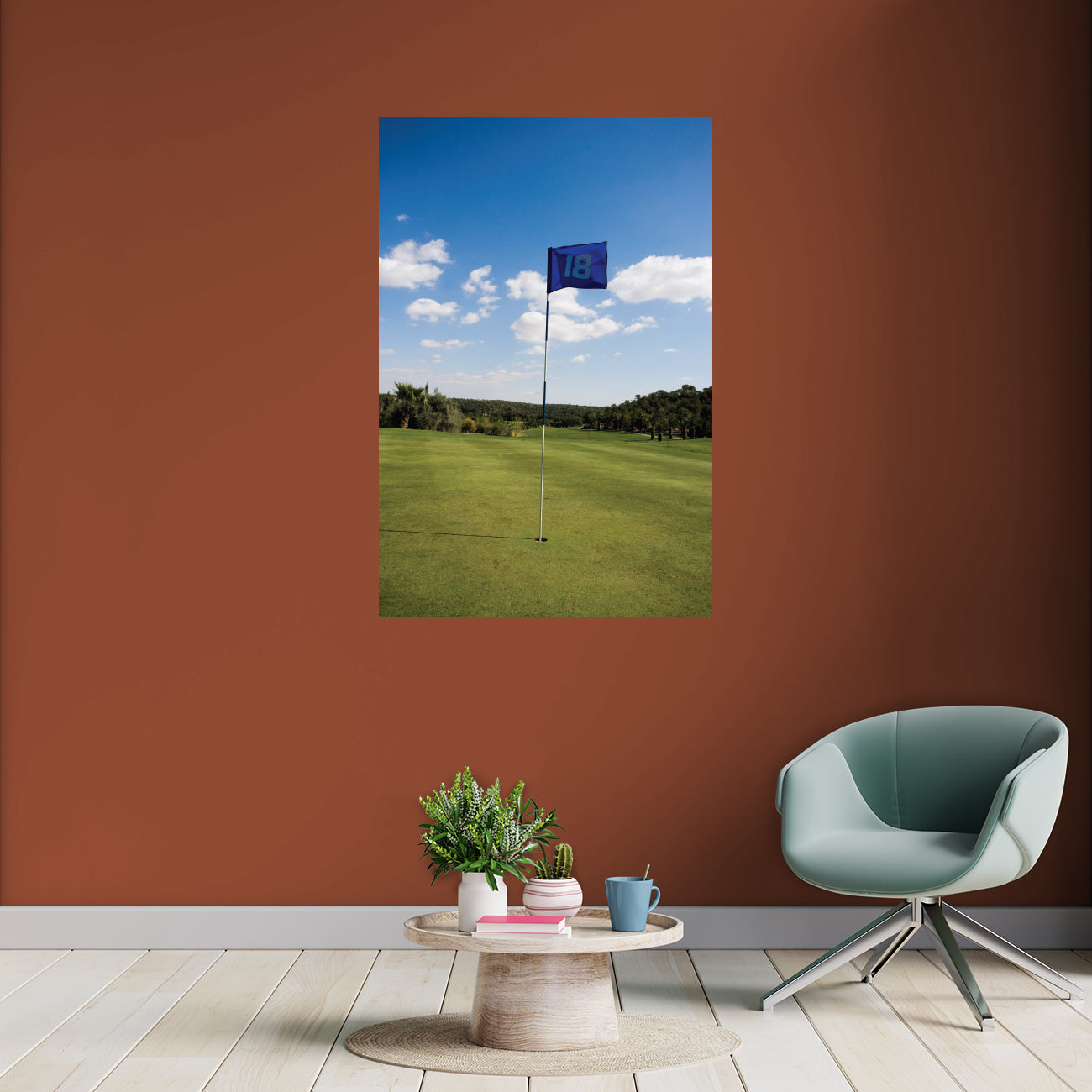 Golf: Blue Flag Poster        -   Removable     Adhesive Decal