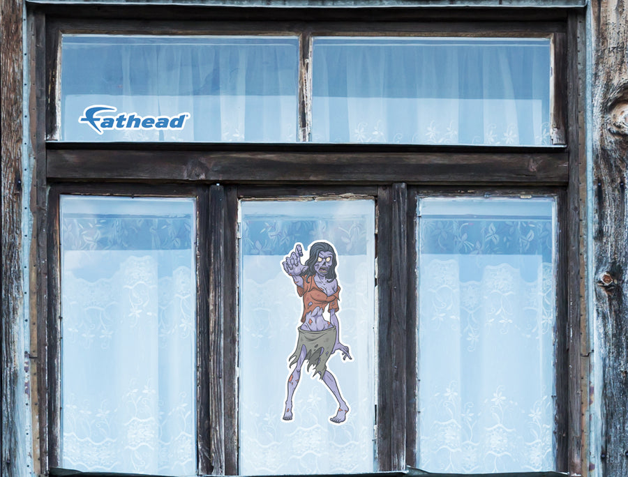 Halloween: Zombie Girl Window Clings        -   Removable Window   Static Decal