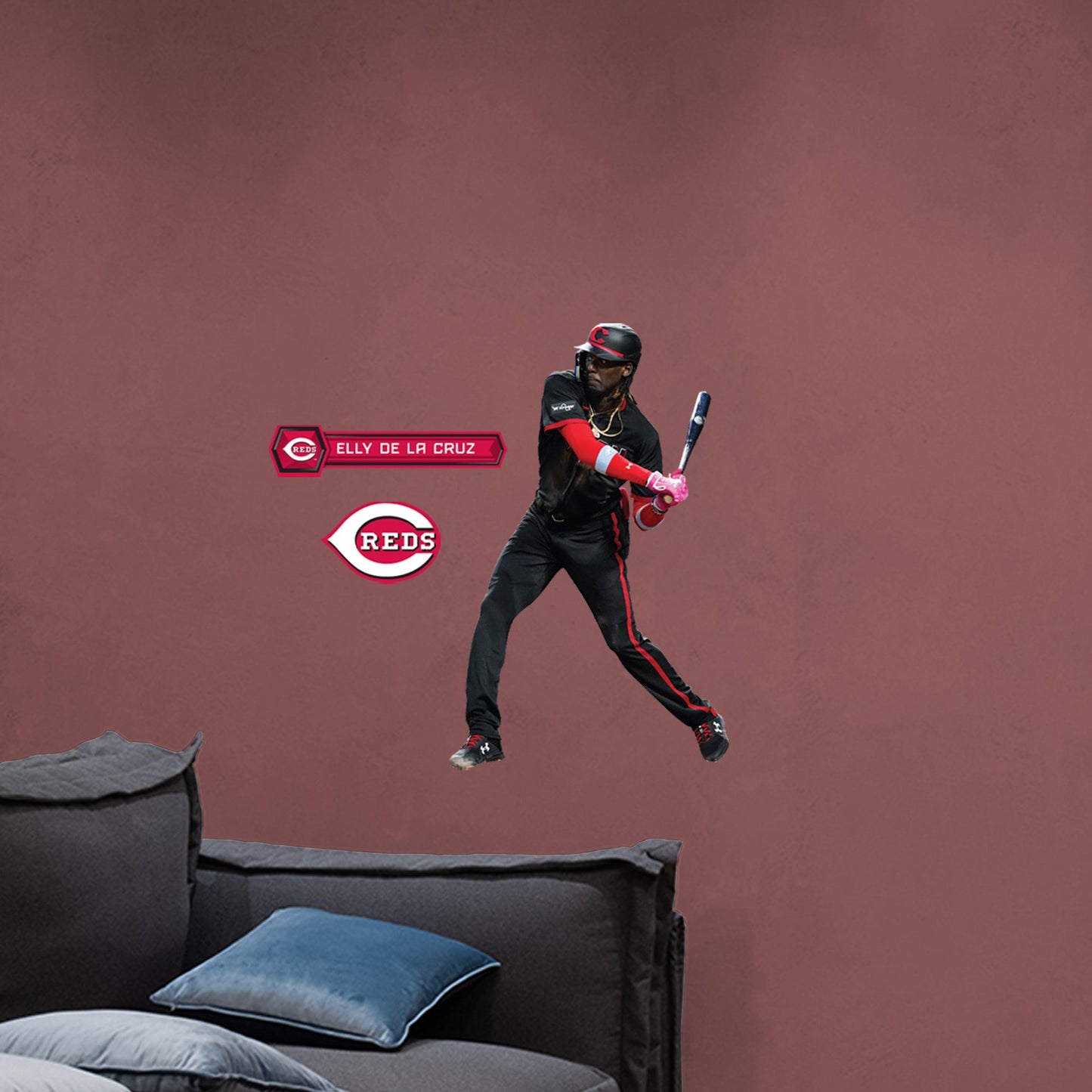 Cincinnati Reds: Elly De La Cruz  City Connect        - Officially Licensed MLB Removable     Adhesive Decal