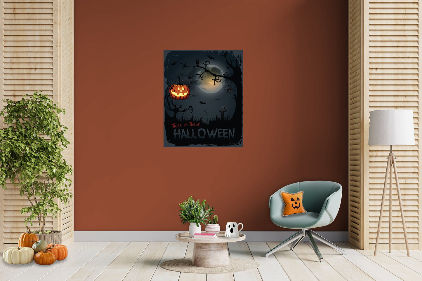 Halloween:  Dark Mural        -   Removable Wall   Adhesive Decal