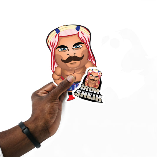 Sheet of 5 -Iron Sheik Minis        - Officially Licensed WWE Removable     Adhesive Decal