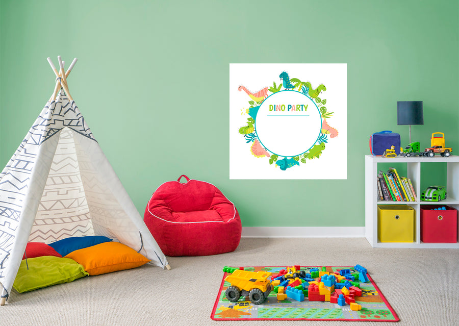 Dino Green Party Dry Erase            Removable Wall   Adhesive Decal