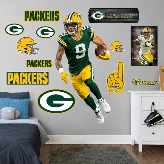 Green Bay Packers: Christian Watson 2022        - Officially Licensed NFL Removable     Adhesive Decal