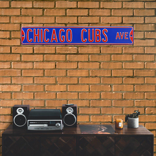 Chicago Cubs Steel Street Sign-CHICAGO CUBS AVE