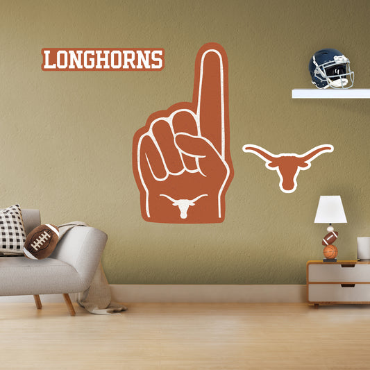 Texas Longhorns:  2021  Foam Finger        - Officially Licensed NCAA Removable     Adhesive Decal
