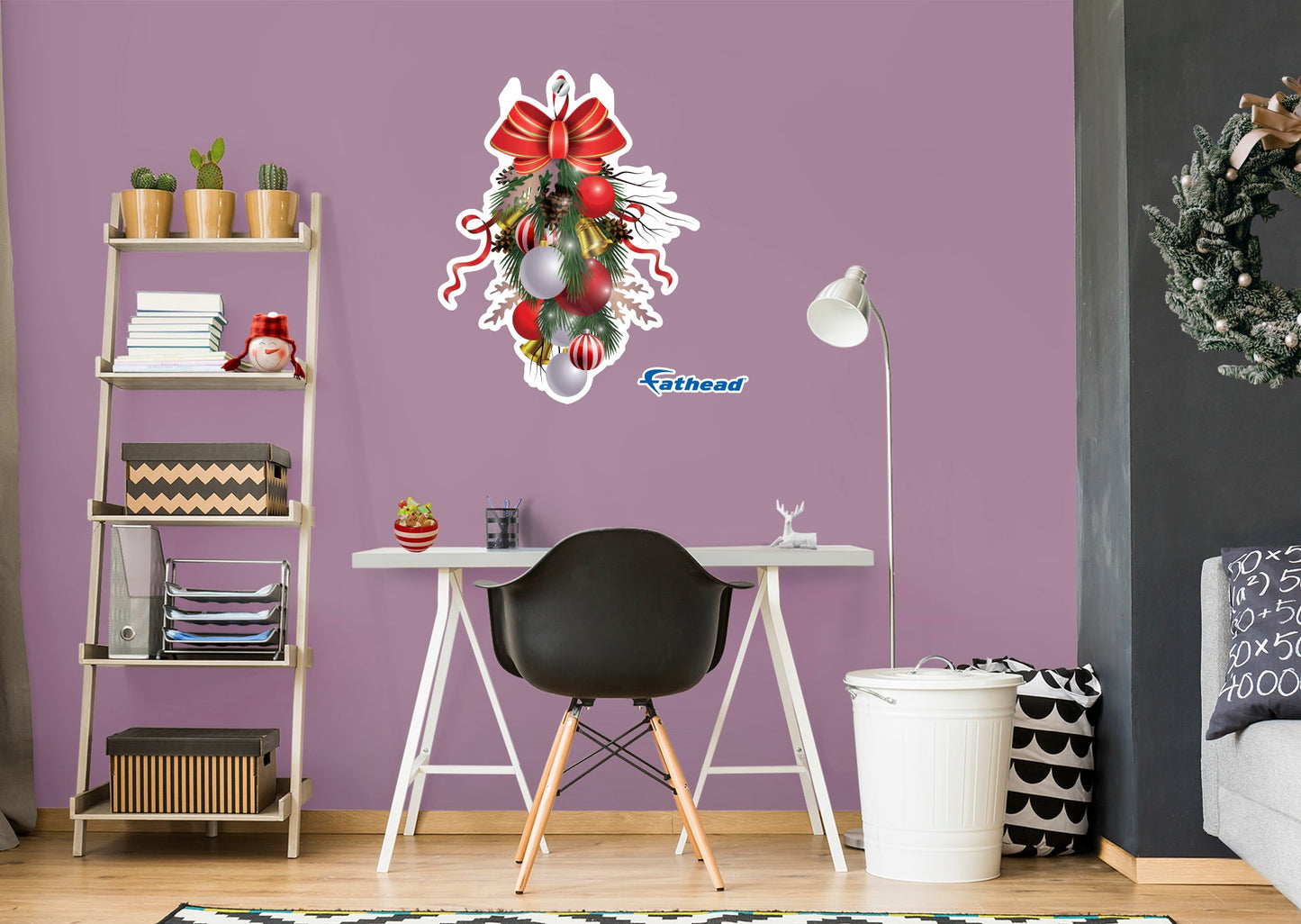 Christmas: Vertical Garland Icon - Removable Adhesive Decal