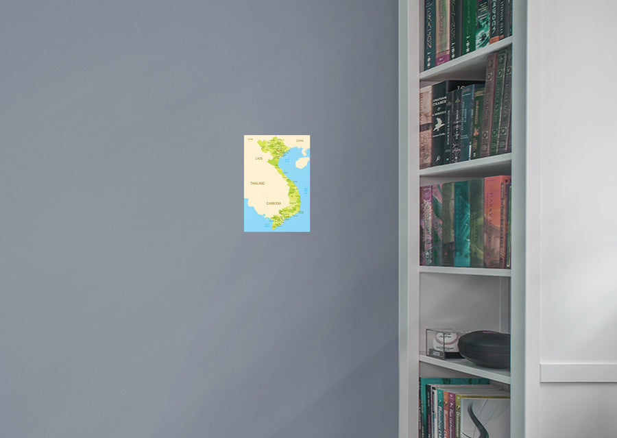 Maps of Asia: Vietnam Mural        -   Removable Wall   Adhesive Decal