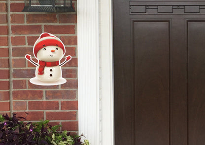 Christmas:  Snowman with Red Hat        -      Outdoor Graphic