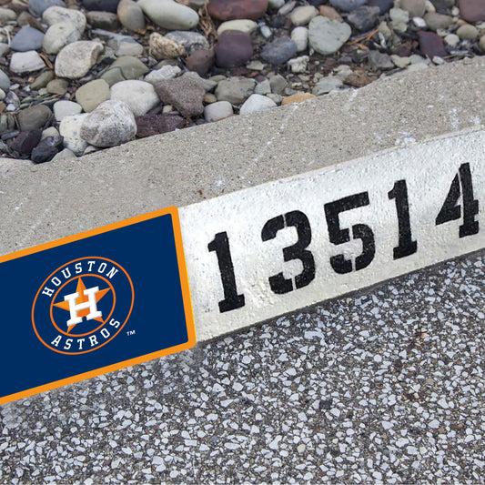 Houston Astros: Address Block Logo - Officially Licensed MLB Outdoor Graphic