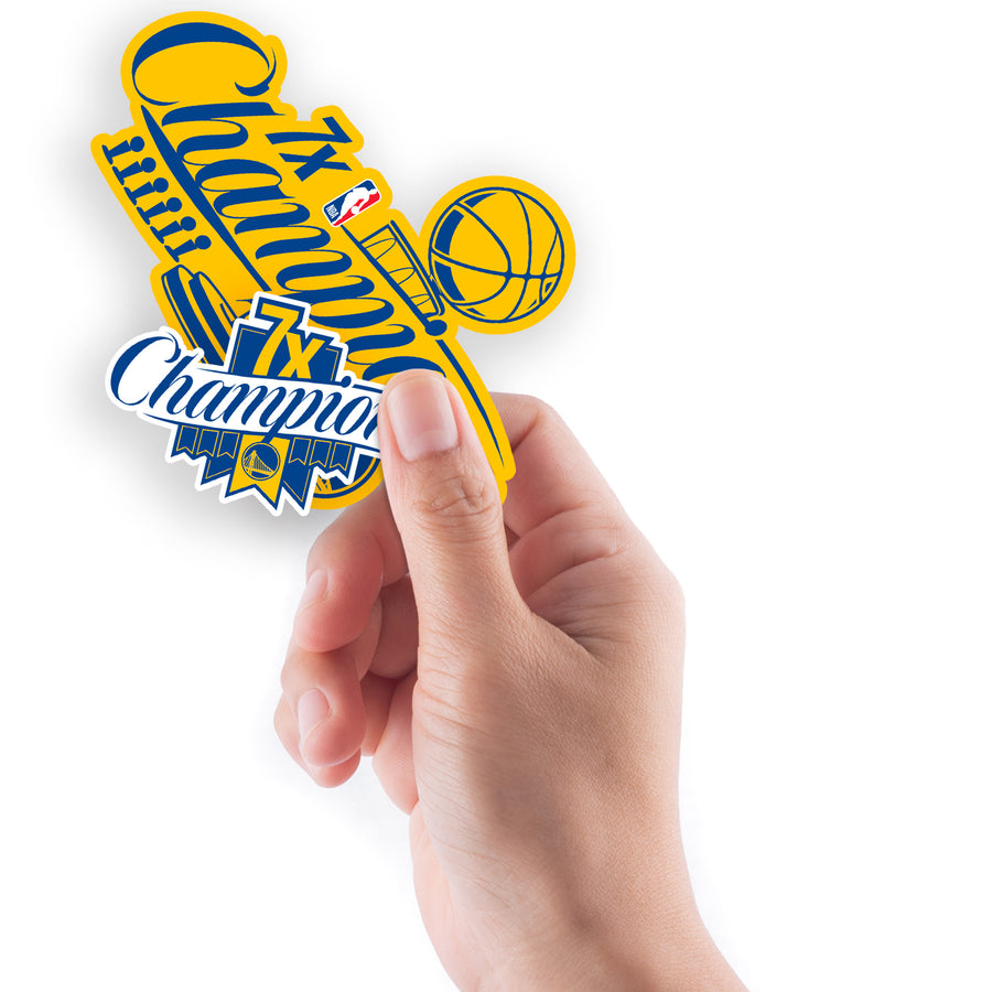 Golden State Warriors - 5 Logo Minis (Mixed Sizes) - Official NBA - 2022 7X Champions - Reusable Vinyl Decals