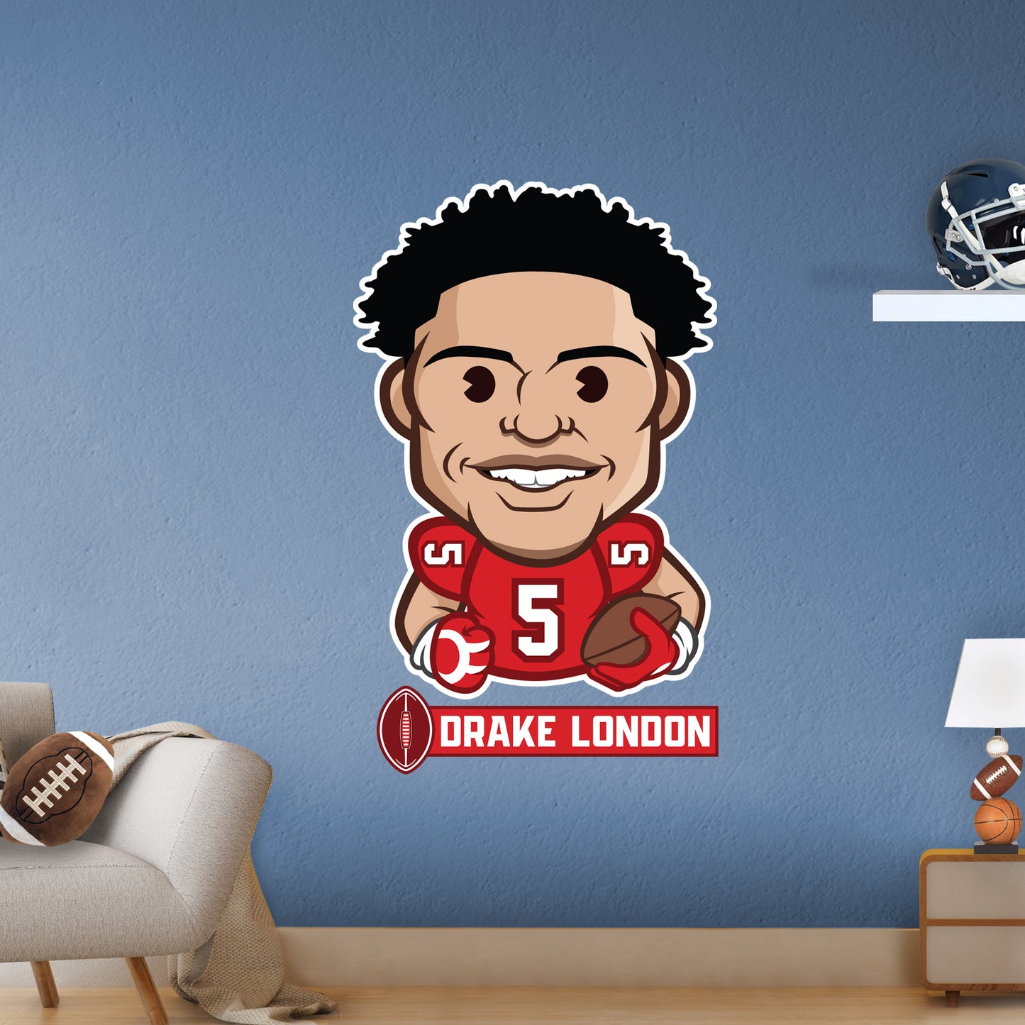 Atlanta Falcons: Drake London Emoji - Officially Licensed NFLPA Removable Adhesive Decal