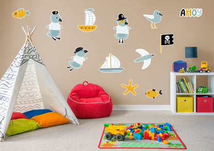 Nursery:  Pirates Collection        -   Removable Wall   Adhesive Decal