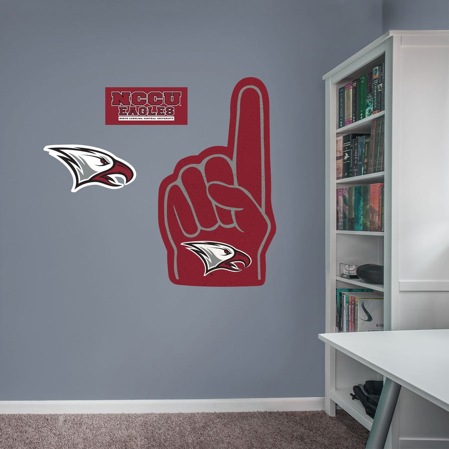 North Carolina Central Eagles - RealBig Foam Finger Collection - Official NCAA - Reusable Vinyl Wall Decals