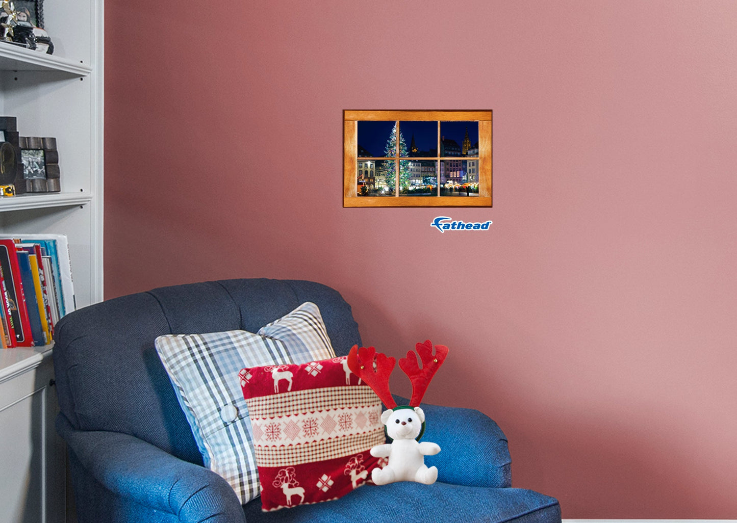 Christmas:  Christmas Market Instant Windows        -   Removable     Adhesive Decal