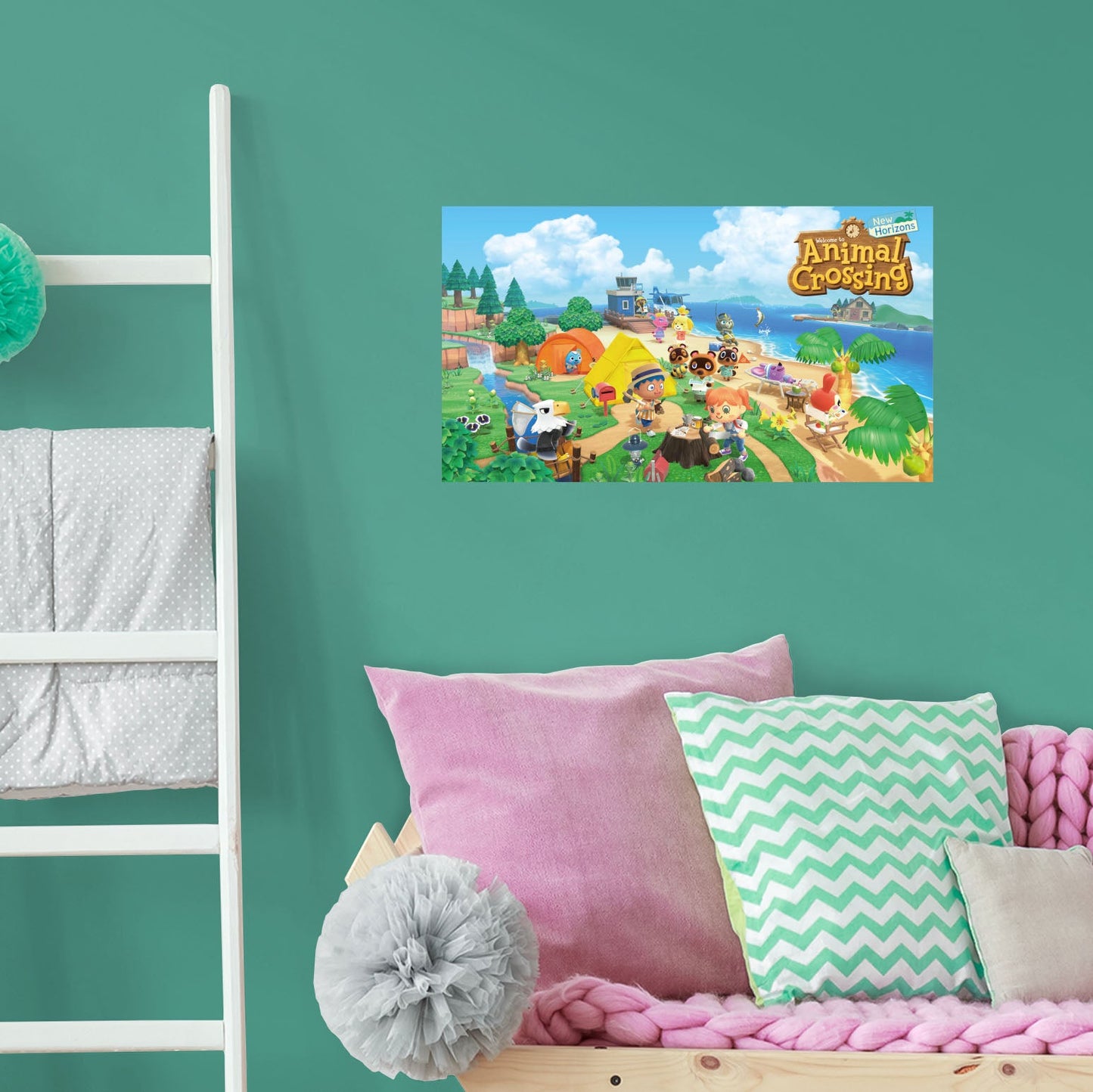 Animal Crossing:  New Horizons Mural        - Officially Licensed Nintendo Removable     Adhesive Decal