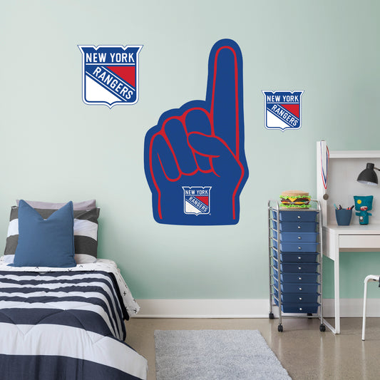 New York Rangers:    Foam Finger        - Officially Licensed NHL Removable     Adhesive Decal