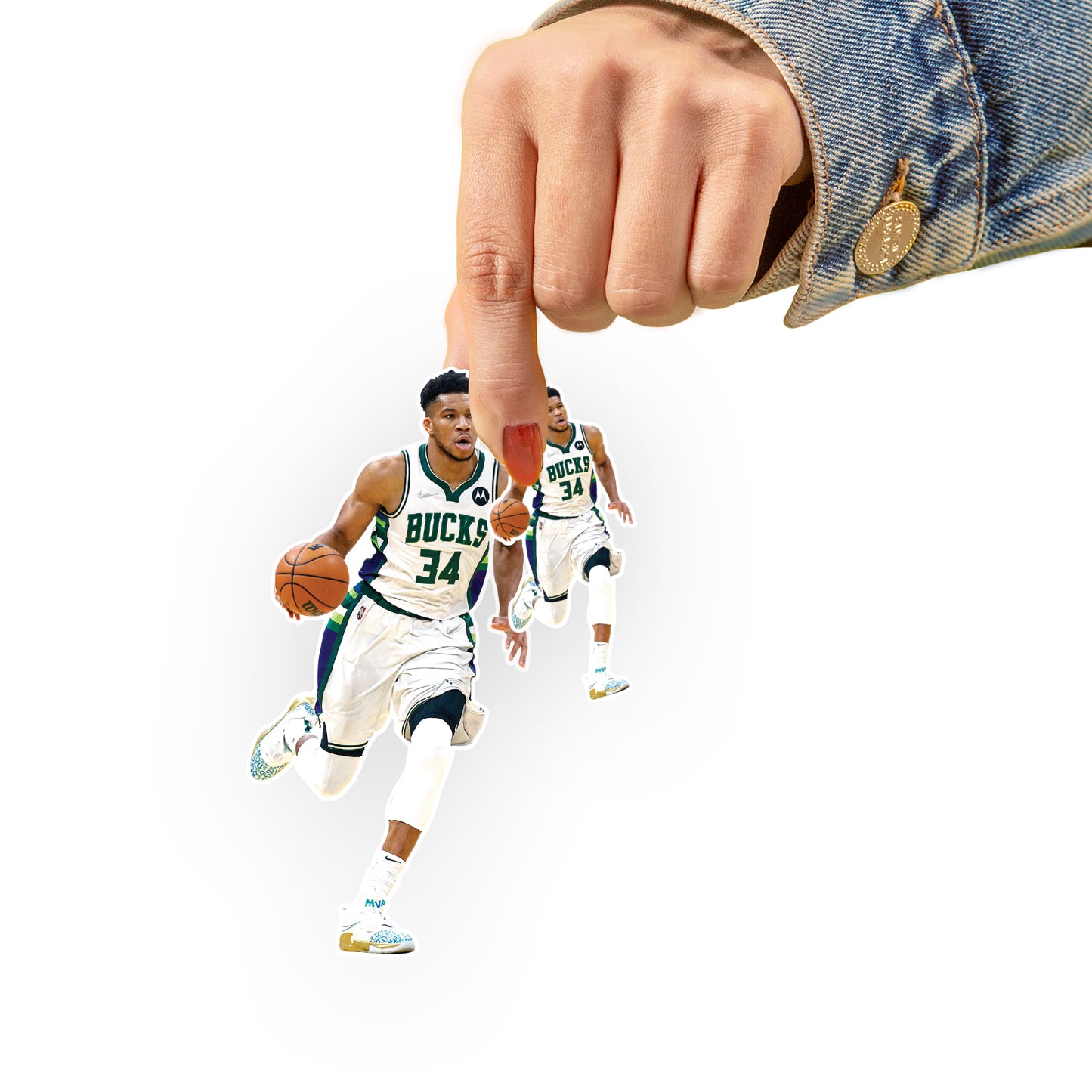 Sheet of 5 -Milwaukee Bucks: Giannis Antetokounmpo 2021 MINIS        - Officially Licensed NBA Removable     Adhesive Decal