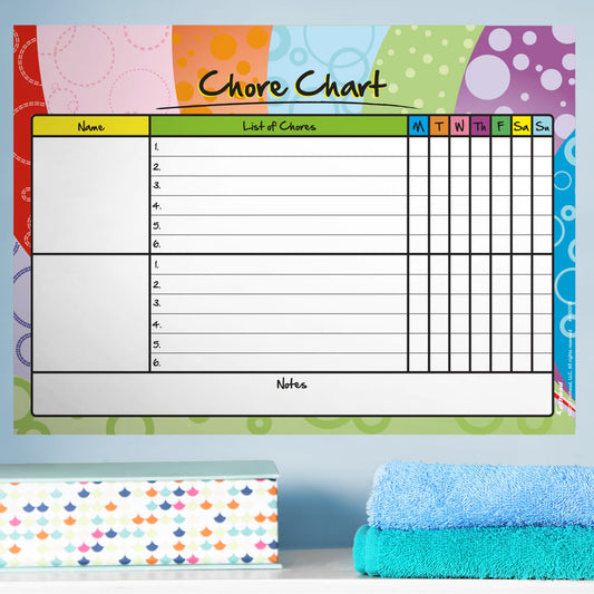 Chore Chart - Removable Dry Erase Vinyl Decal