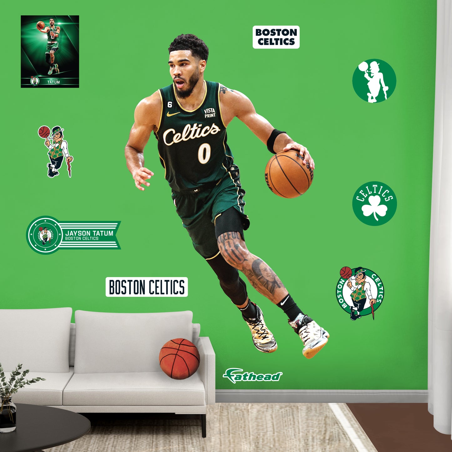 Boston Celtics: Jayson Tatum  City Jersey        - Officially Licensed NBA Removable     Adhesive Decal