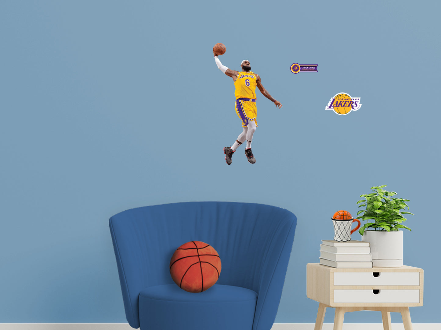 Los Angeles Lakers: LeBron James  Dunk        - Officially Licensed NBA Removable     Adhesive Decal