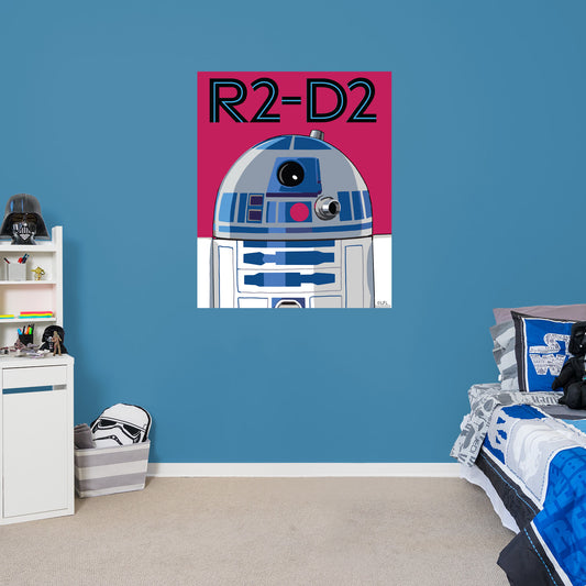 R2-D2 Pop Art Poster        - Officially Licensed Star Wars Removable     Adhesive Decal