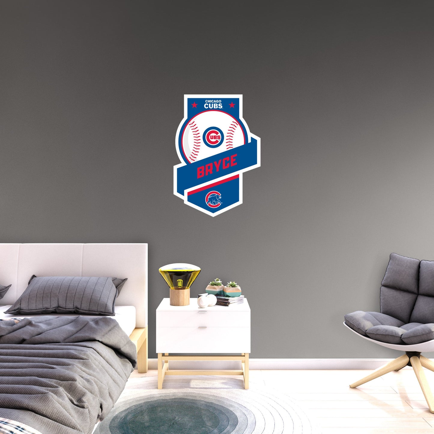 Chicago Cubs:   Banner Personalized Name        - Officially Licensed MLB Removable     Adhesive Decal