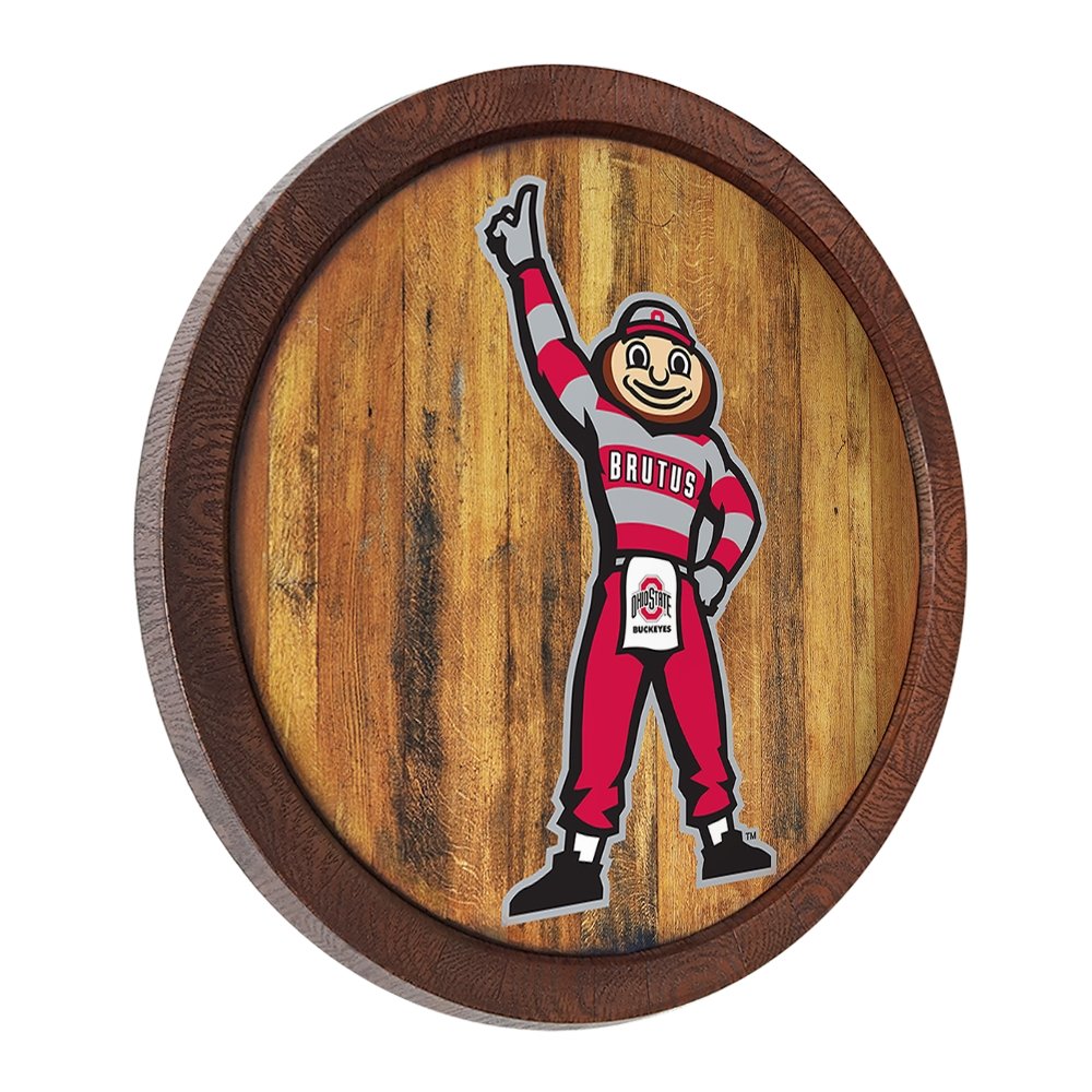 Ohio State Buckeyes: Brutus - "Faux" Barrel Top Sign - The Fan-Brand