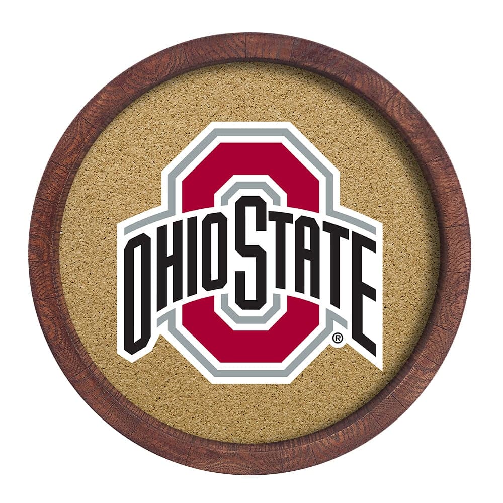 Ohio State Buckeyes: "Faux" Barrel Framed Cork Board - The Fan-Brand