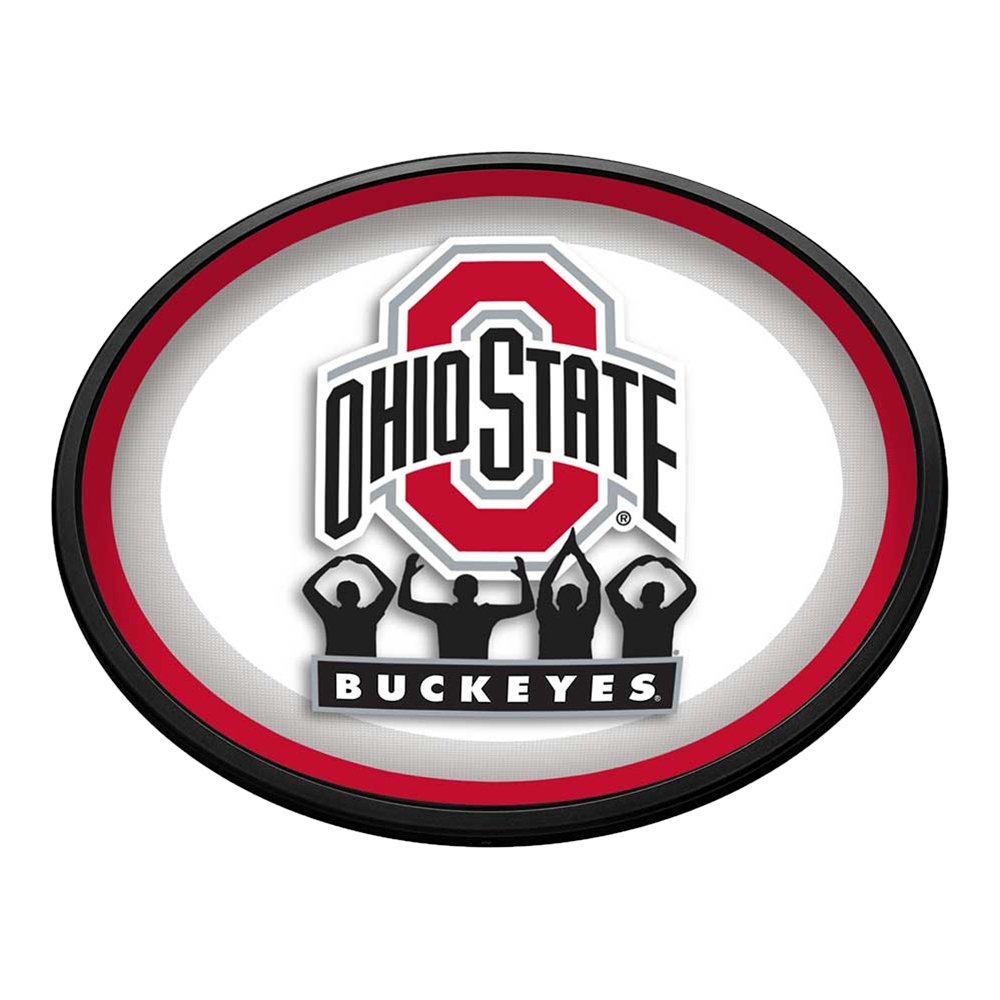 Ohio State Buckeyes: O-H-I-O - Oval Slimline Lighted Wall Sign - The Fan-Brand