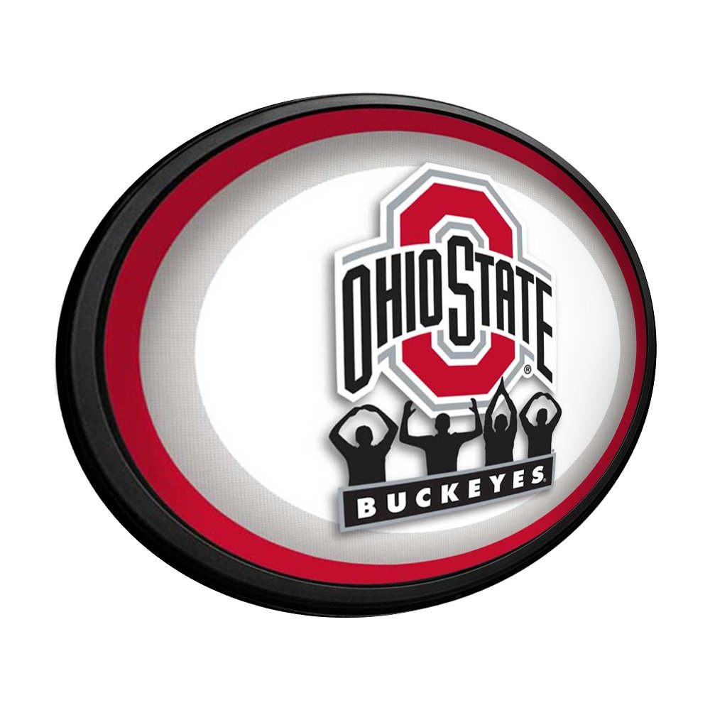 Ohio State Buckeyes: O-H-I-O - Oval Slimline Lighted Wall Sign - The Fan-Brand