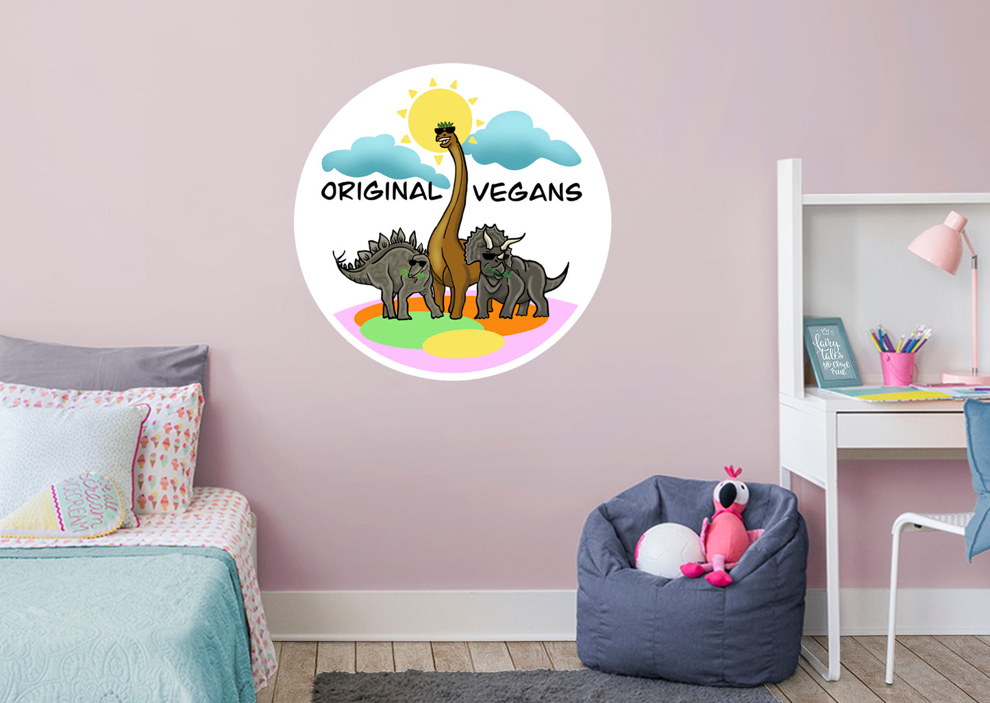 Original Vegans Dinosaurs        - Officially Licensed Big Moods Removable     Adhesive Decal