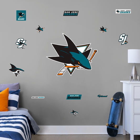 San Jose Sharks 2020 RealBig Logo  - Officially Licensed NHL Removable Wall Decal