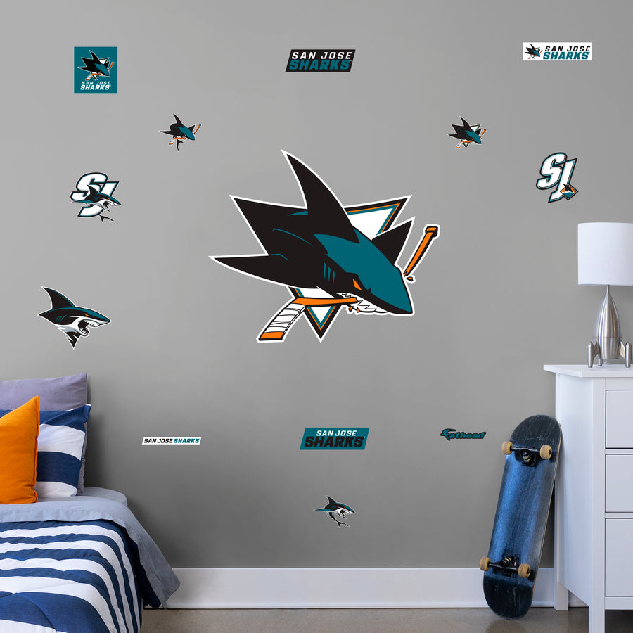 San Jose Sharks - RealBig Logo Collection - Official NHL - Reusable Vinyl Wall Decals #1