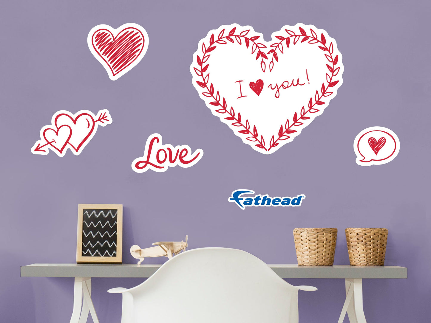Valentine's Day: Hearts Icon - Removable Adhesive Decal