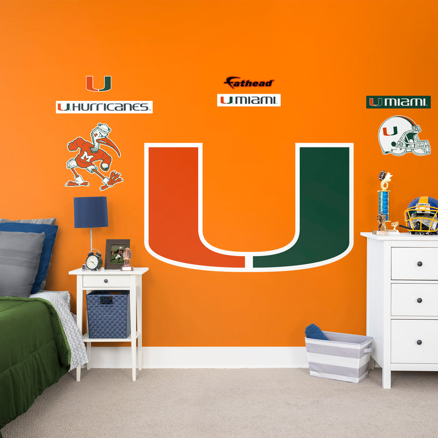 Miami Hurricanes - RealBig Logo Collection - Official NCAA - Reusable Vinyl Wall Decals
