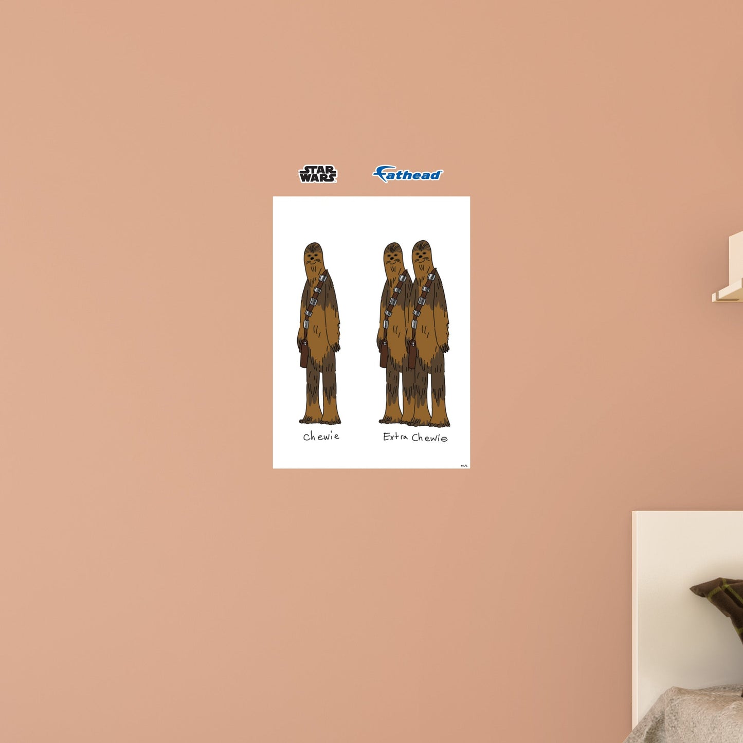 Chewie and Extra Chewie Poster        - Officially Licensed Star Wars Removable     Adhesive Decal