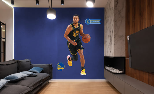 Golden State Warriors: Stephen Curry  Black Jersey        - Officially Licensed NBA Removable     Adhesive Decal