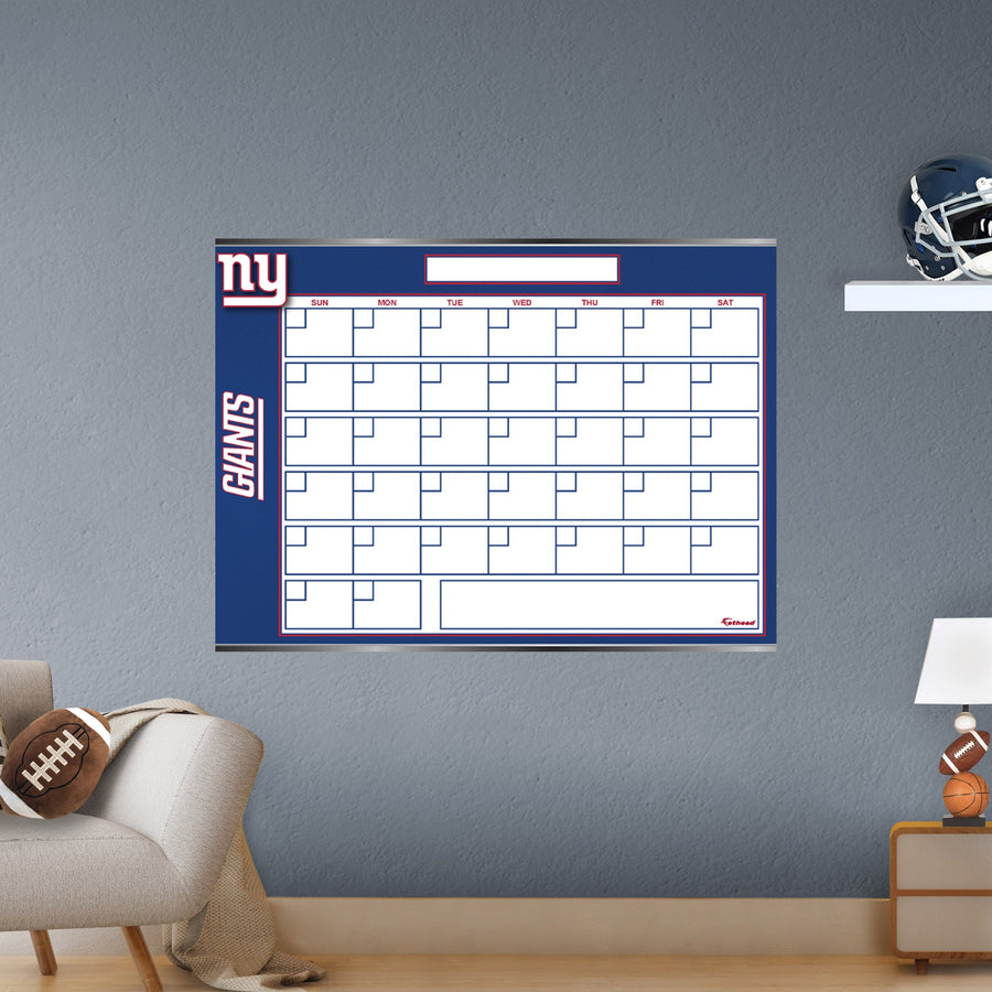 New York Giants - Dry Erase Calendar - Official NFL - Reusable Vinyl Wall Decal