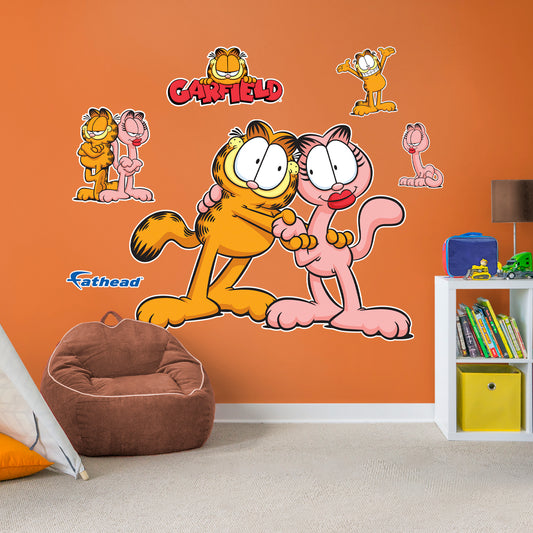Garfield: Garfield & Arlene RealBigs        - Officially Licensed Nickelodeon Removable     Adhesive Decal