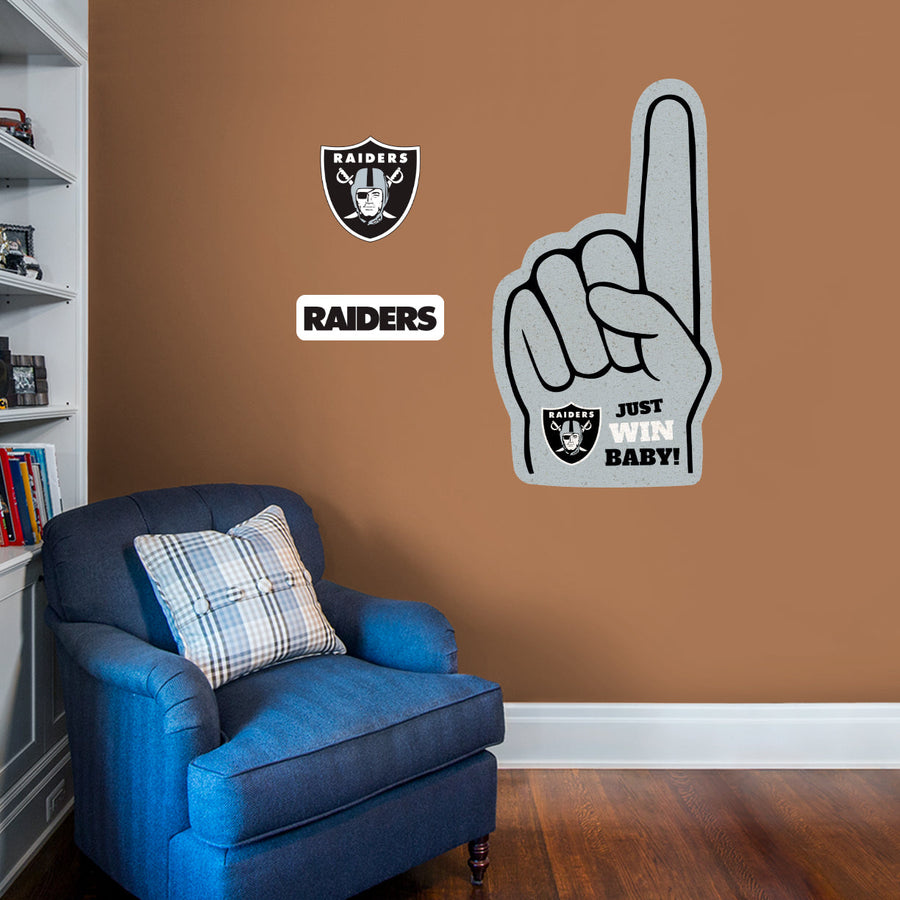 Las Vegas Raiders - RealBig Foam Finger Collection - Official NFL - Reusable Vinyl Wall Decals