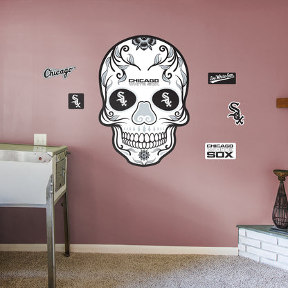 Chicago White Sox: Skull - Officially Licensed MLB Removable Adhesive Decal