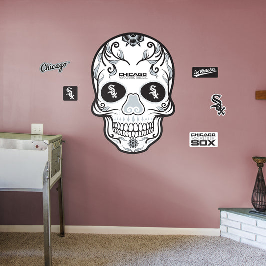 Chicago White Sox:   Skull        - Officially Licensed MLB Removable     Adhesive Decal