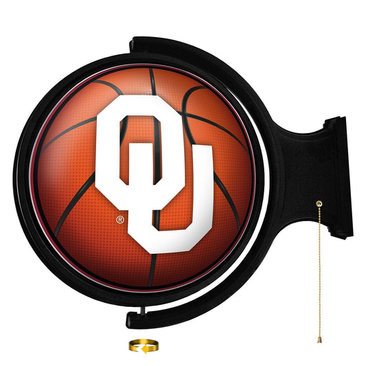 Oklahoma Sooners: Basketball - Original Round Rotating Lighted Wall Sign - The Fan-Brand
