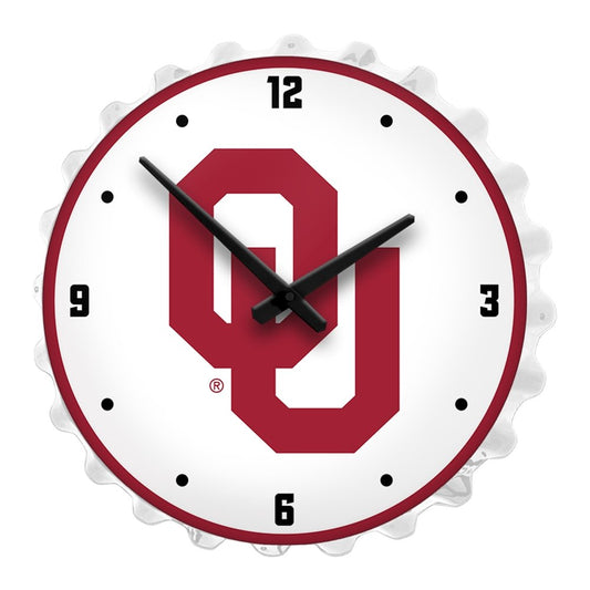 Oklahoma Sooners: Bottle Cap Lighted Wall Clock - The Fan-Brand