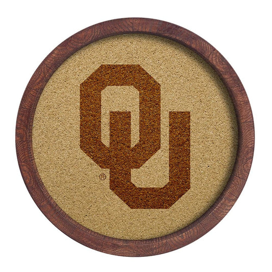 Oklahoma Sooners: "Faux" Barrel Framed Cork Board - The Fan-Brand